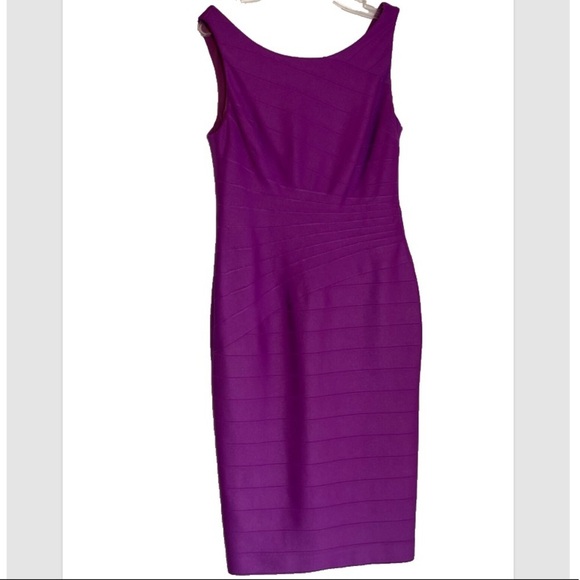 Kay Unger Dresses & Skirts - Kay Unger Bandage Sheath Midi Dress Size 8 Sleeveless Stunning Dress On